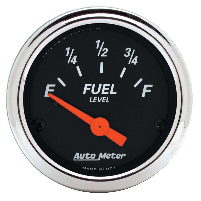 Autometer Designer Black 2 1/16in 0 Ohm E to 90 Ohm F Electronic Fuel Level Gauge Autometer Designer Black 2 1/16in 0 Ohm E to 90 Ohm F Electronic Fuel Level Gauge