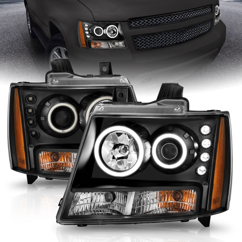 ANZO 2007-2013 Chevrolet Avalanche Projector Headlights w/ Halo Black (CCFL) ANZO 2007-2013 Chevrolet Avalanche Projector Headlights w/ Halo Black (CCFL)