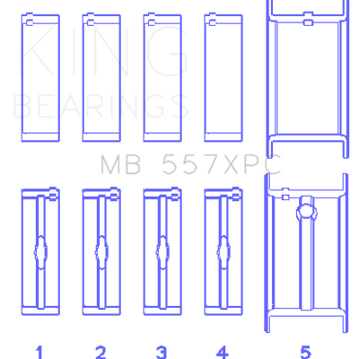 King Engine Bearings General Motors 262/ 267/ 302/ 307/ 327/ 350 pMaxBlack Coated Main Bearing Set