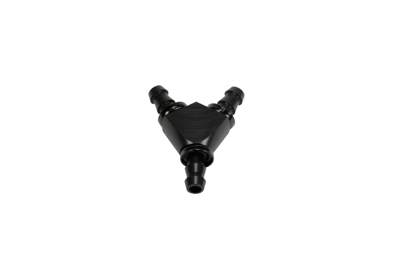 Fleece Performance Universal 3/8in Aluminum Y Barbed Fitting (For -6 Pushlock Hose) - Black Anodized Fleece Performance Universal 3/8in Aluminum Y Barbed Fitting (For -6 Pushlock Hose) - Black Anodized