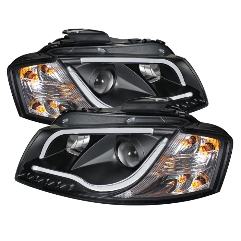 Spyder Audi A3 06-08 Projector Headlights Halogen Model- Light Tube DRL Blk PRO-YD-AA306-LTDRL-BK Spyder Audi A3 06-08 Projector Headlights Halogen Model- Light Tube DRL Blk PRO-YD-AA306-LTDRL-BK