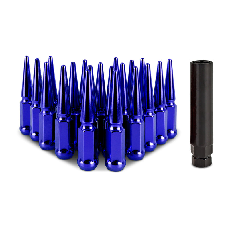 Mishimoto Steel Spiked Lug Nuts M12x1.5 20pc Set - Blue Mishimoto Steel Spiked Lug Nuts M12x1.5 20pc Set - Blue