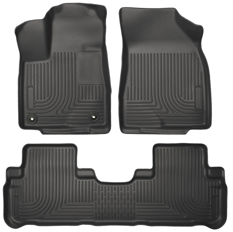 Husky Liners 14 Toyota Highlander Weatherbeater Black Front & 2nd Seat Floor Liners Husky Liners 14 Toyota Highlander Weatherbeater Black Front & 2nd Seat Floor Liners