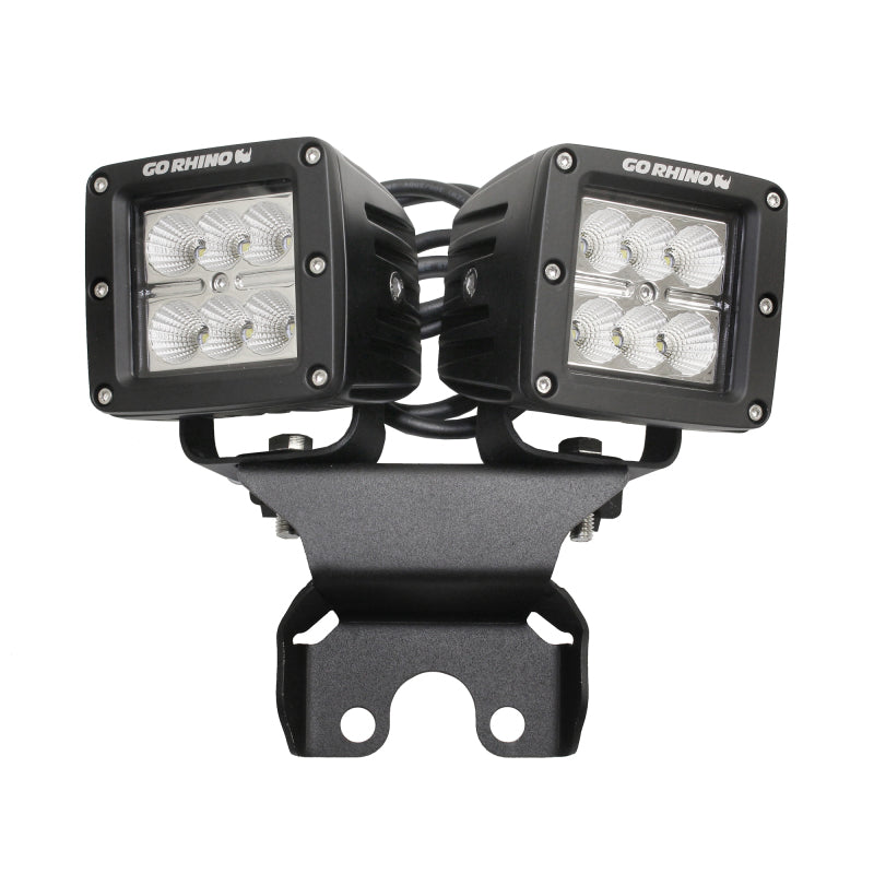 Go Rhino 18-20 Jeep Wrangler JL/JLU Light Mount - One or Two 3in Cubes Go Rhino 18-20 Jeep Wrangler JL/JLU Light Mount - One or Two 3in Cubes