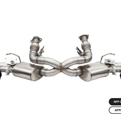 Corsa 2020-24 Corvette C8 3in Valved Cat-Back 4.5in Blk Quad Tips - Fits Factory Perf Exhaust w/ AFM