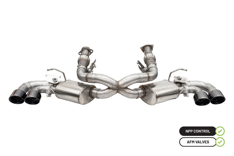Corsa 2020-24 Corvette C8 3in Valved Cat-Back 4.5in Blk Quad Tips - Fits Factory Perf Exhaust w/ AFM Corsa 2020-24 Corvette C8 3in Valved Cat-Back 4.5in Blk Quad Tips - Fits Factory Perf Exhaust w/ AFM