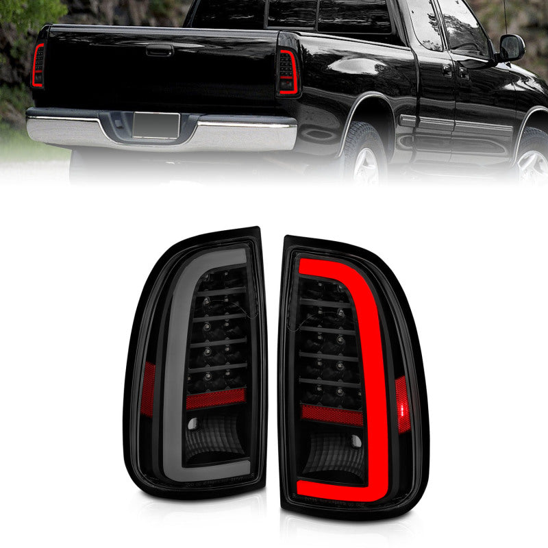 ANZO 00-06 Toyota Tundra (Std. Bed/Reg Cab) LED Taillights w/Light Bar Black Housing Smoke Lens ANZO 00-06 Toyota Tundra (Std. Bed/Reg Cab) LED Taillights w/Light Bar Black Housing Smoke Lens