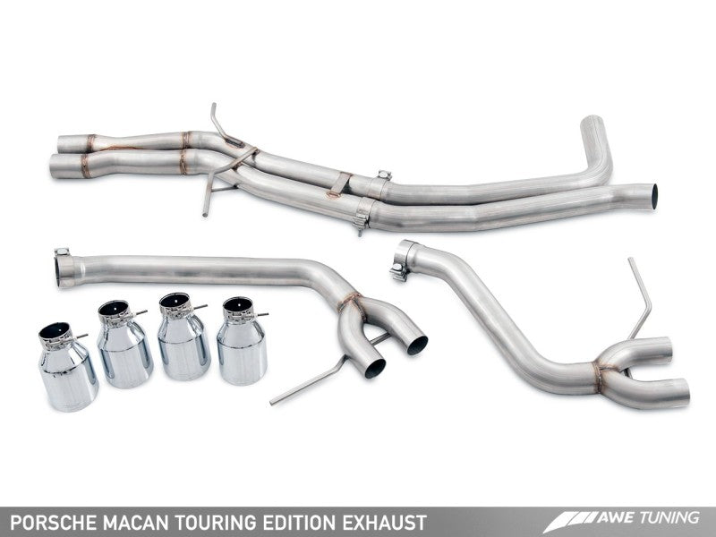 AWE Tuning Porsche Macan Touring Edition Exhaust System - Chrome Silver 102mm Tips AWE Tuning Porsche Macan Touring Edition Exhaust System - Chrome Silver 102mm Tips