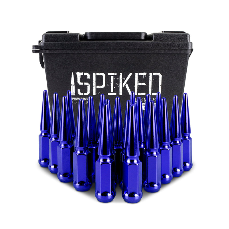 Mishimoto Steel Spiked Lug Nuts M12x1.5 20pc Set - Blue Mishimoto Steel Spiked Lug Nuts M12x1.5 20pc Set - Blue