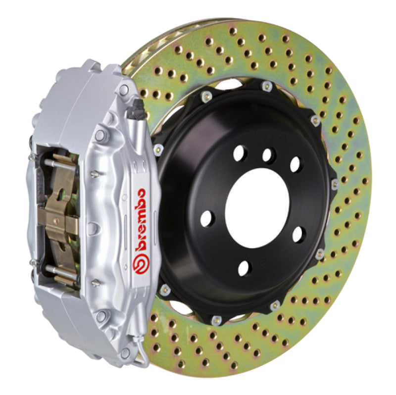 Brembo 99-07 Lancer Evo VI/VII/VIII/IX Front GT BBK 6 Piston Cast 355x32 2pc Rotor Drilled-Silver Brembo 99-07 Lancer Evo VI/VII/VIII/IX Front GT BBK 6 Piston Cast 355x32 2pc Rotor Drilled-Silver