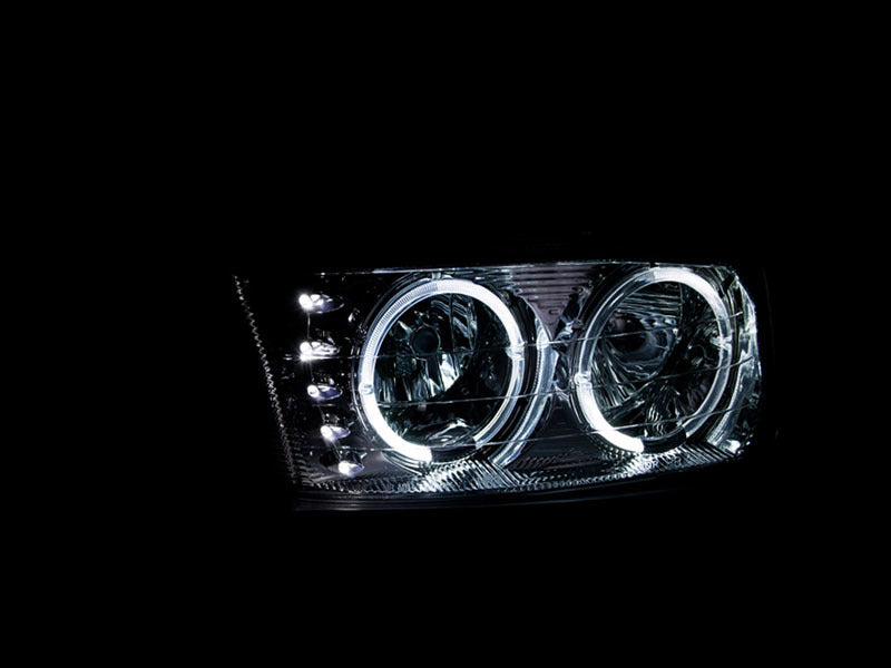 ANZO 1999-2006 Gmc Sierra 1500 Crystal Headlights w/ Halo and LED Chrome ANZO 1999-2006 Gmc Sierra 1500 Crystal Headlights w/ Halo and LED Chrome