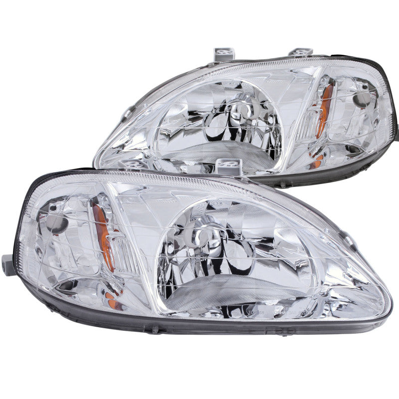 ANZO 1999-2000 Honda Civic Crystal Headlights Chrome ANZO 1999-2000 Honda Civic Crystal Headlights Chrome