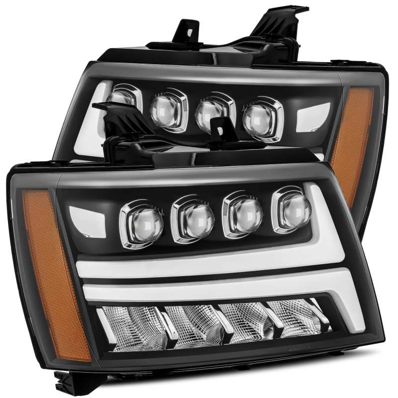 AlphaRex 07-13 Chevy Avalanche NOVA LED Proj Headlights Plank Style Matte Black w/Activ Light/DRL AlphaRex 07-13 Chevy Avalanche NOVA LED Proj Headlights Plank Style Matte Black w/Activ Light/DRL
