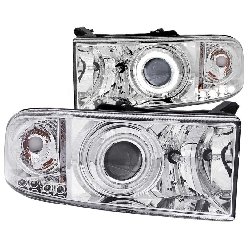 ANZO 1994-2001 Dodge Ram Projector Headlights w/ Halo Chrome ANZO 1994-2001 Dodge Ram Projector Headlights w/ Halo Chrome