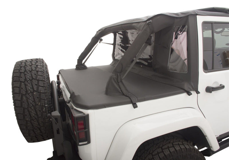 Rampage 2007-2018 Jeep Wrangler(JK) Unlimited 4-Door Trailview Tonneau Top - Black Diamond Rampage 2007-2018 Jeep Wrangler(JK) Unlimited 4-Door Trailview Tonneau Top - Black Diamond
