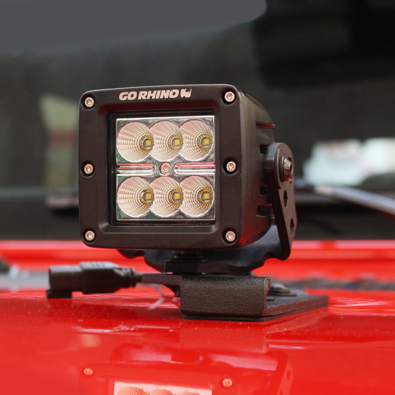 Go Rhino 18-20 Jeep Wrangler JL/JLU/Gladiator JT Light Mount - 3in Cube Go Rhino 18-20 Jeep Wrangler JL/JLU/Gladiator JT Light Mount - 3in Cube