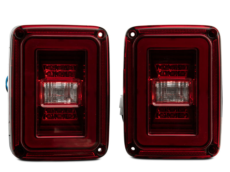 Raxiom 07-18 Jeep Wrangler JK JL Style LED Tail Lights- Black Housing - Red Lens Raxiom 07-18 Jeep Wrangler JK JL Style LED Tail Lights- Black Housing - Red Lens