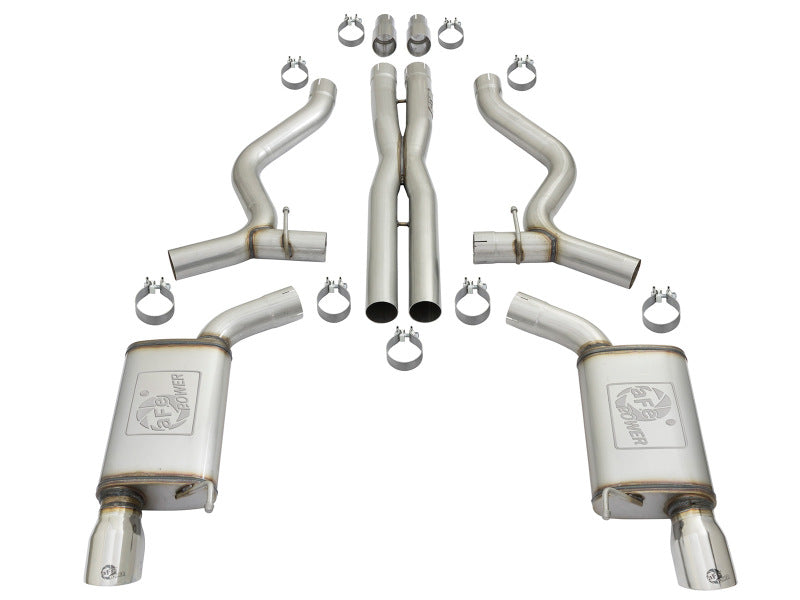 aFe MACHForce XP 3in 304 SS Cat-Back Exhausts w/ Polished Tips 15-17 Ford Mustang GT V8-5.0L/V6-3.7L aFe MACHForce XP 3in 304 SS Cat-Back Exhausts w/ Polished Tips 15-17 Ford Mustang GT V8-5.0L/V6-3.7L