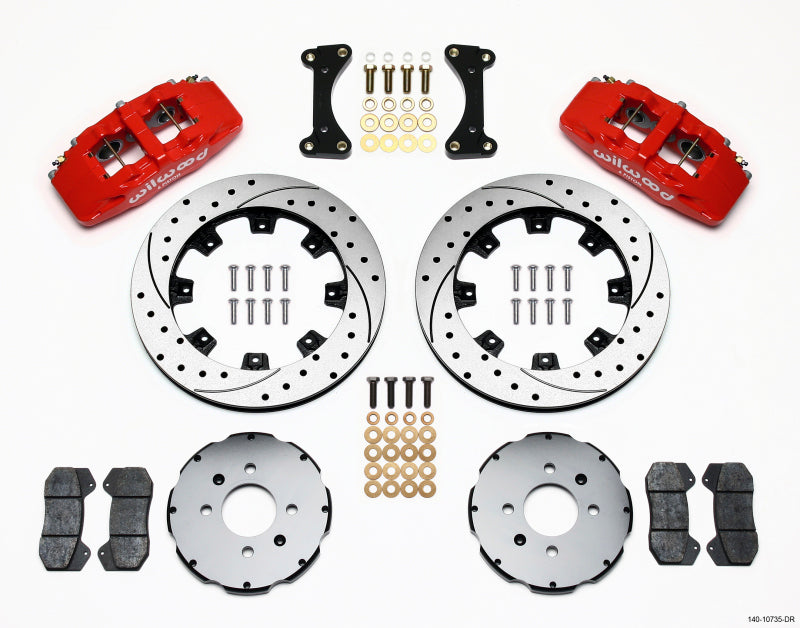 Wilwood Dynapro 6 Front Hat Kit 12.19in Drilled Red 94-01 Honda/Acura w/262mm Disc Wilwood Dynapro 6 Front Hat Kit 12.19in Drilled Red 94-01 Honda/Acura w/262mm Disc