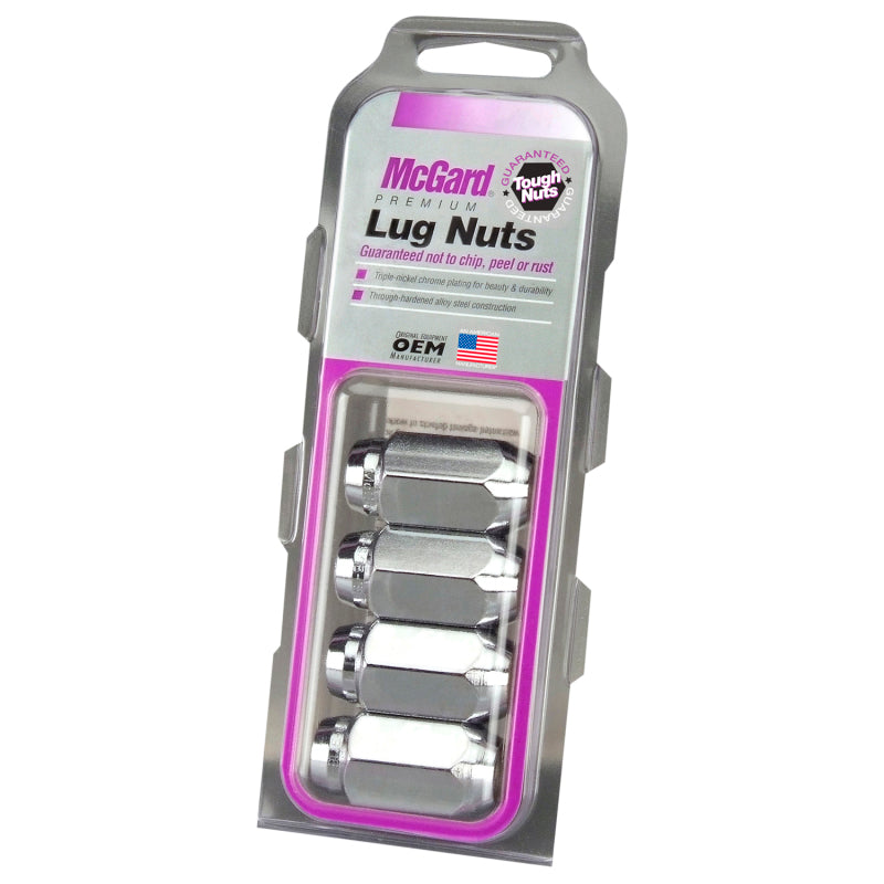 McGard Hex Lug Nut (Cone Seat) 9/16-18 / 7/8 Hex / 1.75in. Length (4-Pack) - Chrome McGard Hex Lug Nut (Cone Seat) 9/16-18 / 7/8 Hex / 1.75in. Length (4-Pack) - Chrome