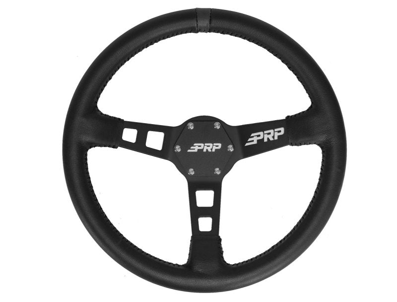 PRP Deep Dish Leather Steering Wheel- Black PRP Deep Dish Leather Steering Wheel- Black