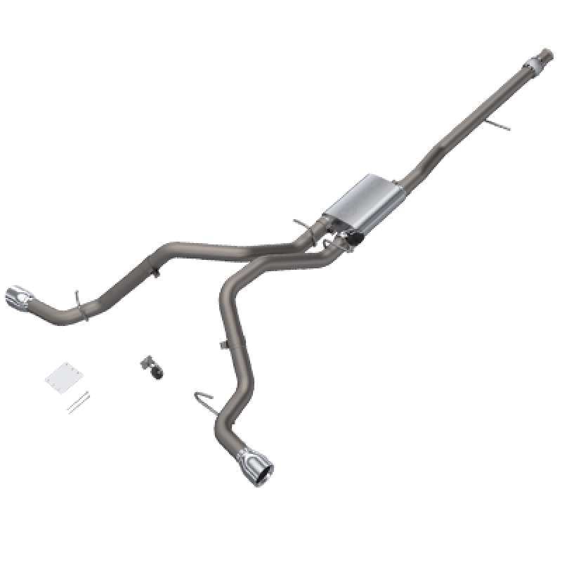 QTP 14-18 Chevy Silverado 1500 4.8L/5.3L EC/CC SB 304SS Scrmr Cat-Back Rear Split Exit w/4.5in Tips QTP 14-18 Chevy Silverado 1500 4.8L/5.3L EC/CC SB 304SS Scrmr Cat-Back Rear Split Exit w/4.5in Tips