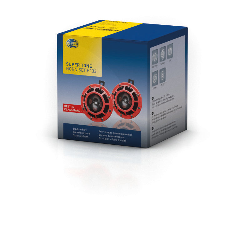 Hella Supertone Horn Kit 12V 300/500HZ Red (003399803 = 003399801) Hella Supertone Horn Kit 12V 300/500HZ Red (003399803 = 003399801)
