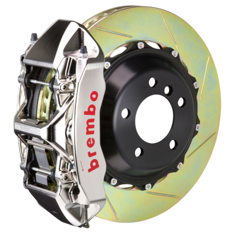 Brembo 08-14 WRX/15-21 WRX Front GTR BBK 6 Piston Billet 355x32 2pc Rotor Slotted Type1 - Nickel Brembo 08-14 WRX/15-21 WRX Front GTR BBK 6 Piston Billet 355x32 2pc Rotor Slotted Type1 - Nickel