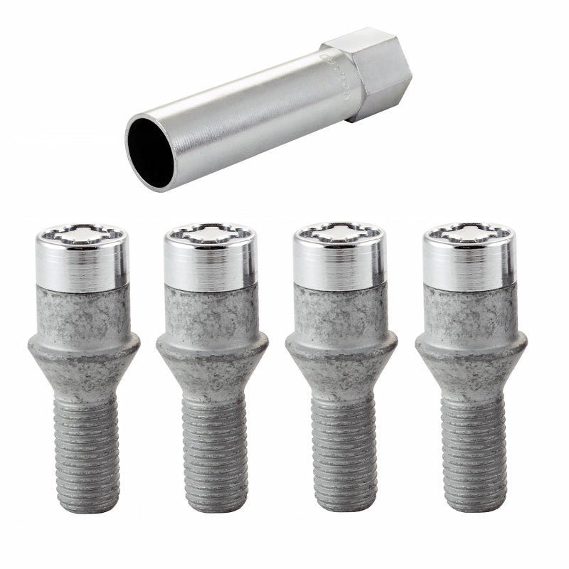McGard Wheel Lock Bolt Set - 4pk. (Tuner / Cone Seat) M12X1.5 / 17mm Hex / 22.4mm Shank L. - Chrome McGard Wheel Lock Bolt Set - 4pk. (Tuner / Cone Seat) M12X1.5 / 17mm Hex / 22.4mm Shank L. - Chrome