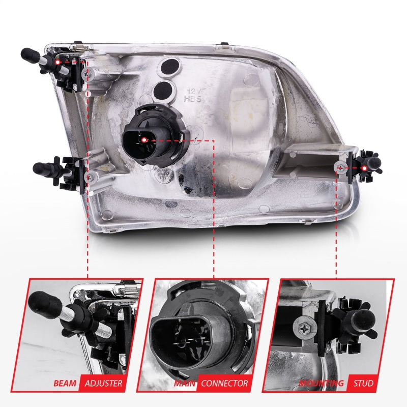 ANZO 1997-2003 Ford F-150 Crystal Headlights Chrome ANZO 1997-2003 Ford F-150 Crystal Headlights Chrome