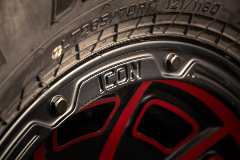 ICON Victory 17x8.5 5x4.5 0mm Offset 4.75in BS Satin Black w/Red Tint Wheel ICON Victory 17x8.5 5x4.5 0mm Offset 4.75in BS Satin Black w/Red Tint Wheel