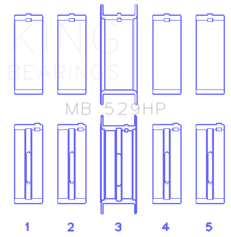 King Engine Bearings Ford 260CI/289CI/302 5.0L Windsor (0.010 Size) Main Bearing Set King Engine Bearings Ford 260CI/289CI/302 5.0L Windsor (0.010 Size) Main Bearing Set