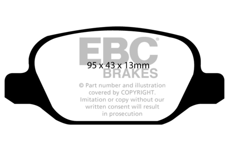 EBC 10-11 Fiat 500 1.4 (Bosch Calipers) Greenstuff Rear Brake Pads EBC 10-11 Fiat 500 1.4 (Bosch Calipers) Greenstuff Rear Brake Pads