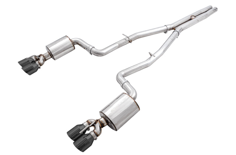 AWE Tuning 2017+ Challenger 5.7 Touring Edition Exhaust - Non-Resonated - Diamond Black Quad Tips AWE Tuning 2017+ Challenger 5.7 Touring Edition Exhaust - Non-Resonated - Diamond Black Quad Tips