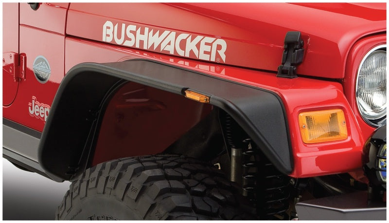 Bushwacker 97-06 Jeep Wrangler Flat Style Flares 4pc - Black Bushwacker 97-06 Jeep Wrangler Flat Style Flares 4pc - Black