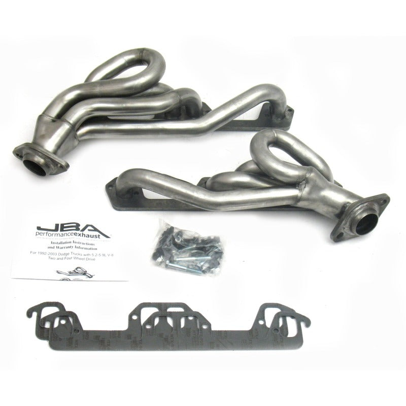 JBA 96-03 Dodge Truck 5.2L/5.9L Magnum 1-1/2in Primary Raw 409SS Cat4Ward Header JBA 96-03 Dodge Truck 5.2L/5.9L Magnum 1-1/2in Primary Raw 409SS Cat4Ward Header