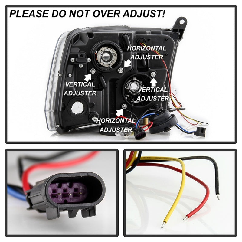 Spyder 09-16 Dodge Ram 1500 Ver 2 Proj Headlight - Light Bar Turn Signal - Blk - PRO-YD-DR09V2-SB-BK Spyder 09-16 Dodge Ram 1500 Ver 2 Proj Headlight - Light Bar Turn Signal - Blk - PRO-YD-DR09V2-SB-BK