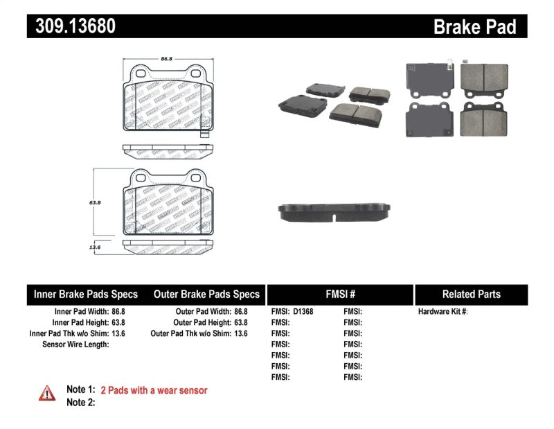 StopTech Performance 08+ Mitsubishi Evolution X Rear Brake Pads StopTech Performance 08+ Mitsubishi Evolution X Rear Brake Pads
