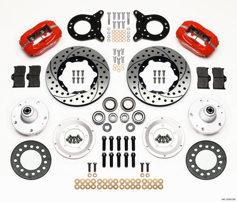 Wilwood Dynapro Dust-Boot Front Kit 11.00in Dril Red 1965-1969 Mustang Disc & Drum Spindle Wilwood Dynapro Dust-Boot Front Kit 11.00in Dril Red 1965-1969 Mustang Disc & Drum Spindle