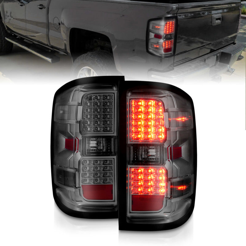 ANZO 15-19 Chevy Silverado 2500HD/3500HD (Factory Halogen Only) LED Tail Lights Smoke w/Clear Lens ANZO 15-19 Chevy Silverado 2500HD/3500HD (Factory Halogen Only) LED Tail Lights Smoke w/Clear Lens