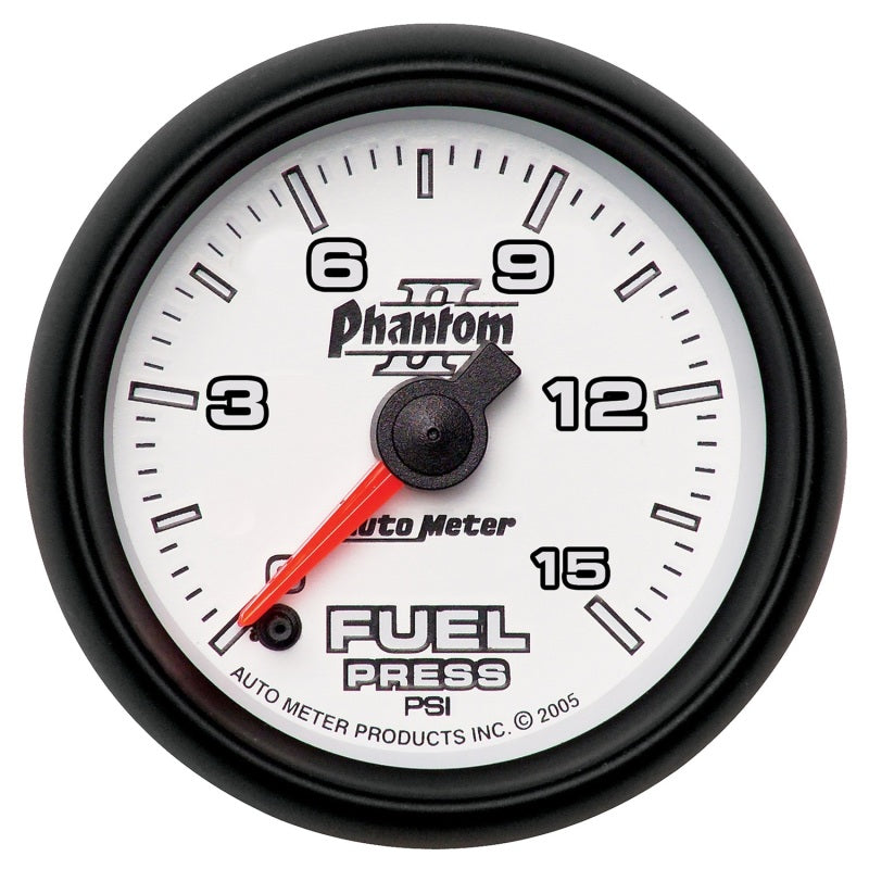 Autometer Phantom II Fuel Pressure Gauge 2-1/16in 15PSI Digital Stepper Motor Autometer Phantom II Fuel Pressure Gauge 2-1/16in 15PSI Digital Stepper Motor