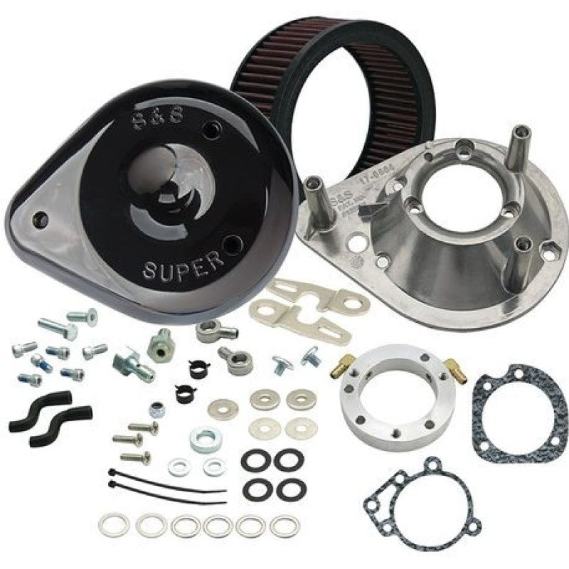 S&S Cycle 08-16 Touring Stock Bore Throttle By Wire Teardrop Air Cleaner Kit - Gloss Black S&S Cycle 08-16 Touring Stock Bore Throttle By Wire Teardrop Air Cleaner Kit - Gloss Black