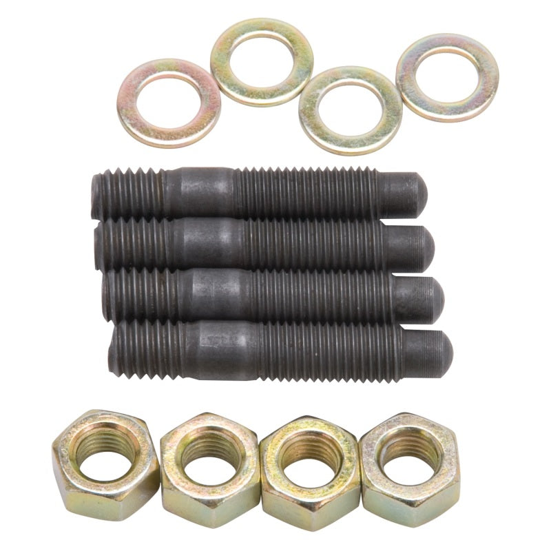 Edelbrock Carburetor Mounting Studs Bullet Nosed Black Oxide Gold Iridite Washers/Nuts Set of 4 Edelbrock Carburetor Mounting Studs Bullet Nosed Black Oxide Gold Iridite Washers/Nuts Set of 4