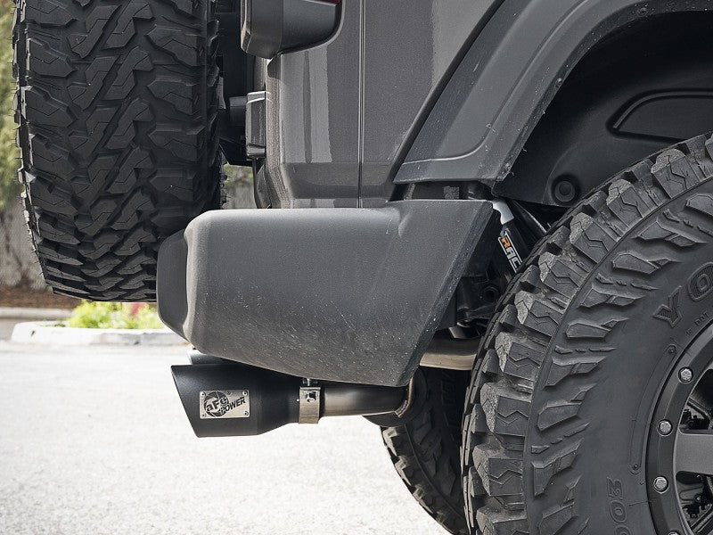 aFe Rebel Series 409 Stainless Steel Cat-Back Exhaust 18-21 Jeep Wrangler JL 2.0L (t) - Black Tip aFe Rebel Series 409 Stainless Steel Cat-Back Exhaust 18-21 Jeep Wrangler JL 2.0L (t) - Black Tip