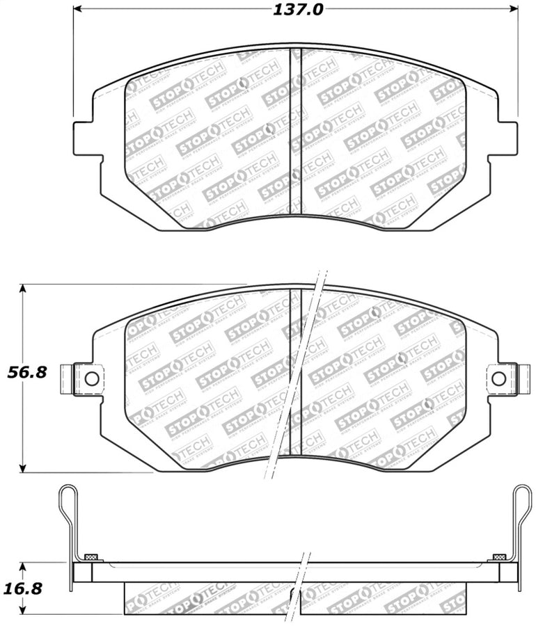 StopTech Street Touring 03-05 WRX/ 08 WRX Front Brake Pads StopTech Street Touring 03-05 WRX/ 08 WRX Front Brake Pads