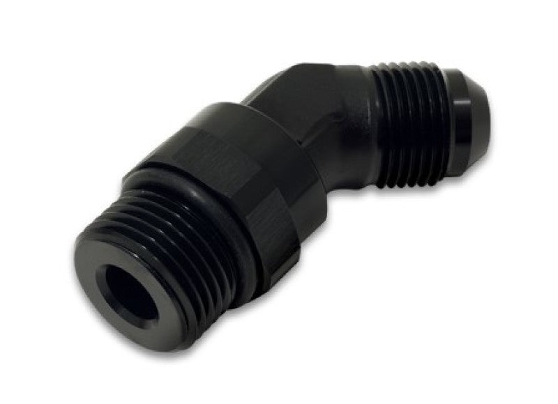 Vibrant -12AN Male to Male -12AN Straight Cut 45 Degree Adapter Fitting - Anodized Black Vibrant -12AN Male to Male -12AN Straight Cut 45 Degree Adapter Fitting - Anodized Black
