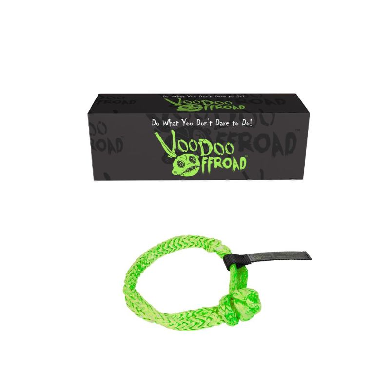 Voodoo Offroad 2.0 Santeria Series 3/8in x 7in Winch Soft Shackle - Green Voodoo Offroad 2.0 Santeria Series 3/8in x 7in Winch Soft Shackle - Green