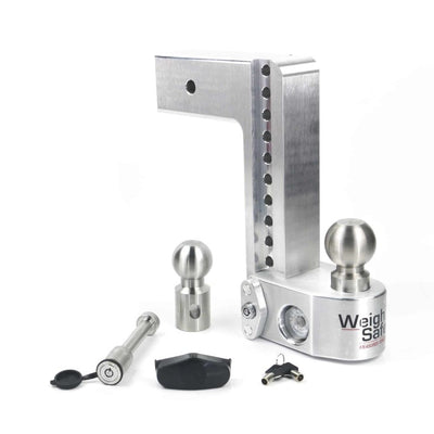 Weigh Safe 10in Drop Hitch w/Built-in Scale & 3in Shank (10K/21K GTWR) w/WS05 - Aluminum
