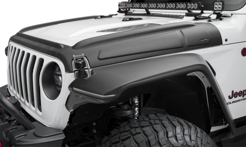 Bushwacker 07-18 Jeep Wrangler JK/JKU Trail Armor Hood Armor (3pc Set) - Tex. Black Bushwacker 07-18 Jeep Wrangler JK/JKU Trail Armor Hood Armor (3pc Set) - Tex. Black