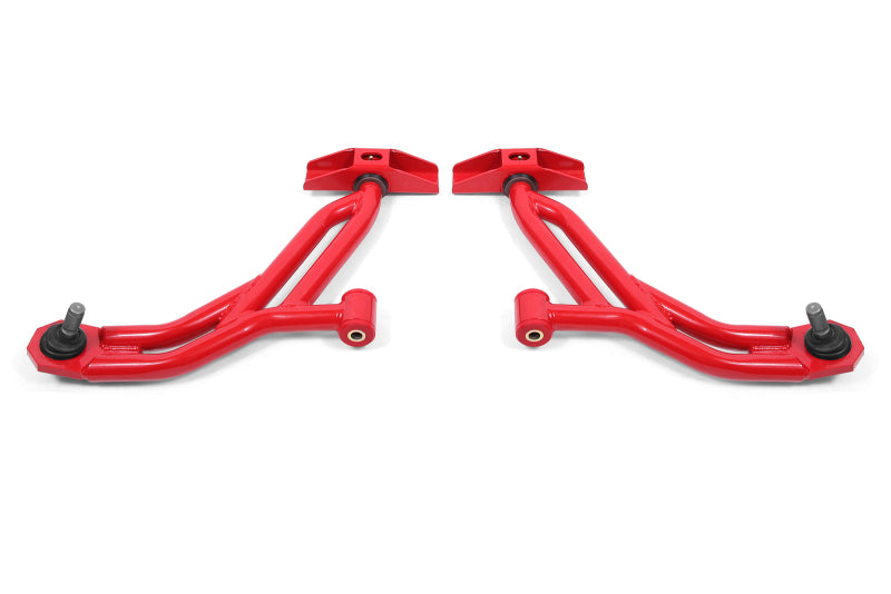 BMR 10-14 Ford Mustang / Shelby GT500 Non-Adj. Lower A-Arms (Poly/Delrin) - Red BMR 10-14 Ford Mustang / Shelby GT500 Non-Adj. Lower A-Arms (Poly/Delrin) - Red